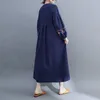 Robes décontractées broderie de style chinois en lin en coton féminin trois quarts de mode d'été femmes vintage vaches volutières ycmyunyan