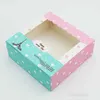 Подарочная упаковка 12 штук Kraft Paper Box Cup Cup Cake Pink Window Flow