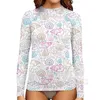 Women's Swimwear Long Sleeve Surfing Suit UV Protection Water Sports Tight Beachwear Print High-Elastic Surf Wear