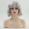 Europe and America human hair wig for women silver white glam curl spanish wave grace wave short curly hair wigs