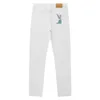 Super designer jeans masculino balcão lojas de alta classe Padrão de impressão de letra branca calças brancas de formação de outono de inverno de jeans casual size 10a