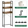 Caixas de armazenamento Rack de organizador de prateleira do banheiro com 3 prateleiras de 3 e suporte de papel economizando suporte de piso durável