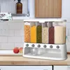 Storage Bottles Whole Grains Rice Bucket 6 Grid Cereal Dispenser For Corn Soybean Household