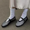 Scarpe casual sandali sandali a colore solido cintura di fibbia zapatos para mujer tondo tondo piatto con comode chaussfure di moda femminile femminile
