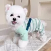 Pijamas de macacão de vaca listrada para cães para cães pequenos de cães de algodão macacão macacão xs xxl stracksupos verdes laranja yorkie chihuahua gato