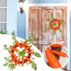 Decorative Flowers Easter Wreath For Front Door Green Leaves Branch Spring Home Indoor Boxwood Heart Shaped Solar Lighted Outdoors