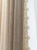 Curtain Custom Modern Simple Luxury European Shading Chenille Nordic Beige Cloth Blackout Tulle Valance Drape C1539