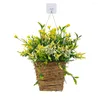 Dekorative Blumen Wunderschönes Vintage -Willkommenszeichen Springkränze Türstarkorbkranz künstlich
