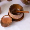 Garrafas de armazenamento estilo japonês tempeore de madeira jarra de especiarias com tampa e tigela de açúcar