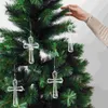 Decorative Figurines Home Decor Transparent Cross Christmas Pendant Modern Statue Room Ornaments For Trees Unique Decorations