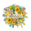 Decoratieve bloemen Bloemkrans Weerbestendig gemakkelijk te zorgvuldige kleurfast geen water niet verwelken Sunflower Bee Festival Holiday Garland