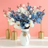 Decoratieve bloemen 1 tak 5forks 20heads kunstmatige magnolia simulatie zijden bloemboeket voor bruiloft decor nep home vaasdecoratie