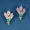 Broches classiques créatives de conception lavande broche corsage d'été luxe violet cristal plante pignon broquet de mariage bijoux de mariage