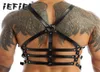 Belts Mens Nightclub Sexy Party Body Chest Harness Buckle PU Leather Punk Gothic Metal ORing Haler Shoulder Belt4847188