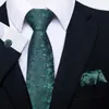 Halskrawatte Set hochwertig 100% Seidenkrawatte Taschenquadrate Manschettenknall Grüne Krawatte Taschentuch Männlich Kleidung Accessoires Memorial Day