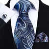 Neck Tie Set Paisley Neck Ties For Men Luxury Silk Print Jacquard Woven Necktie Pocket Square Cufflinks Set Gift Men Wedding Business Tie