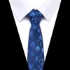 Set à cravate de cou 2023 Nouveau design en gros de 7,5 cm de soie jacquard cravate hommes gravatas mariage couchet bleu combinaison d'accessoires