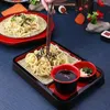 Dijkartikelen sets bamboe mat koud noedelplaat flatware pasta abs Japans stijl servies