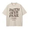 メンズTシャツは、女性のための恐怖の手紙のスローガンTシャツに対する信仰