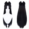 Jeu de fournitures de fête Naraka: Bladepoint Yu Linglong Cosplay Wig Femmes Girls Black Color Hair Halloween Gift