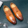 Oryginalne skórzane mężczyźni sukienka krokodylowa skórzane buty koronkowe buty weselne Mans Business Office Oxfords Flats Plus Size 38-48