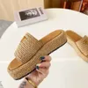Best verkopende designer slippers sandalen omgekeerde driehoeksplatform slippers multicolor flora dia's modieuze stijl dia's glijbanen schoenen platform 92A