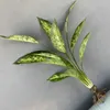 Fleurs décoratives feuilles de plantain artificielles avec racines plantes vertes en plastique fausse fleur en pot sans pot couloir de plante simulée el