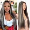 Rebecca Perücken Frauen geteilt 30 Zoll langes, gerade Haar Perücke Langes Haar Chemische Faser Vollköpfchenabdeckung