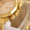 自動クロノグラフメンズ高品質の時計交換可能なアクセサリー光沢のあるテクスチャのサファイアクリスタルスチール交換ダイヤル付き高級時計