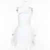 Lässige Kleider 2024 zweiteiliger Set Body und Mesh Rock Sexy White Outfit Party Mini für Frauen Kurzer Sommer CSM12YY23681