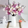 Decoratieve bloemen 1 tak 5forks 20heads kunstmatige magnolia simulatie zijden bloemboeket voor bruiloft decor nep home vaasdecoratie