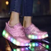 Masowe świetliste łyżwy LED LED LED Proste Trend Trend Trend Sneakers Boy Girl Birthday Prezent 240509