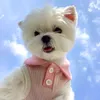 Summer Macaron Color Pet T-shirt Casual Lapel Dog Kamizelki cienkie oddychane ubrania dla szczeniaka Bichon Mag może małe ubrania dla psów 240511