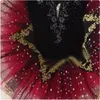 Black Red Professional Tutu La Esmeralda Performance Ballet Tutu Pancake Tutu Dress Girld Gids Ballerina Party Festume 240510