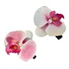 Hair Clips Set Of 2 Pink Floral Hairpins For Girls Sweet Orchids Flower Clip Styling Hairpin Side Barrette Accessory Women