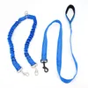 Dog Collars Leash Explosion-Proof Running Elastic Force Outdoor Reflective One-To-Two Double-Headed Pet