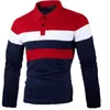 Herren Polos 2023 Neue Spring Mens Polo T-Shirt Langarmes Mode-Sport-Shirt Casual Wide Stripe Polo Herren Polo Revers Top My906L2405