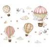 Cartoon met de hand getrokken hete luchtballonnen wolken sterren woonkamer kinderkamer achtergrond decoratie muurstickers zelfklevend