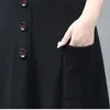 Jupes élégantes mode chaude tricot épaisse jupe maxi avec poche bouton 2024 taille élastique d'hiver gros swing tricot saias femelle