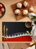 Table Mats Red And Black Piano Keys Coffee Dish Mat Kitchen Placemat Dining Rug Dinnerware 4/6pcs Pads