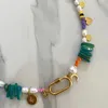 Zomer Boheemse kleurrijke zaad kralen Korte ketting vrouwen meisje natuurlijke parel kraag meerdere hangerse decoratieve sieraden cadeau 240428