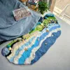 Tappeti creati creativi moquette fatti a mano fai -da -te intrecciatura intrecciata regalo blu oceano soggiorno pacchetto di divano della camera da letto