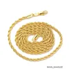 Yellow Solid Gold G/F Men's Women's Necklace 24" Rope Chain Charming Jewelry Best Packaged with