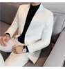 Мужские костюмы модные бутики бизнес-повседневное пиджак стройная куртка черное белое платье для вечеринки свадебное костюм M-3xl