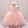 Mädchen Kleider Baby Mädchen 1. Geburtstagsfeier geschwollene Tulle Pailletten Taufe Kinder Abendkleid für rosa Prinzessin Hochzeit Gala Kostüme