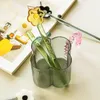 Coffee Scoops Flower en verre cuillère créative transparente longue manche dessert colored remuring bâton à la maison