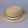 Basker designer naturlig Panama mjukformad stråhatt sommar kvinnor/män breda brim strand sol mössa uv skydd fedora födelsedagspresent