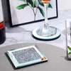 Tapetes de mesa 4 pedaços de cristal de vidro redondo diamante espelho quadrado prata luxuoso decoração premium