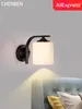 Vägglampor lampa retro järnkonst nordisk switch modern dekoration vardagsrum sovrum pasta hus belysning e27 huvud