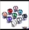 Шармовые браслеты ювелирные украшения 18 -миллиметровые стеклянные часы с взаимозаменяемыми ювелирными украшениями могут перемещать кнопки сменных снимков, подходящие кнопку кнопки защелкивания JE6377398